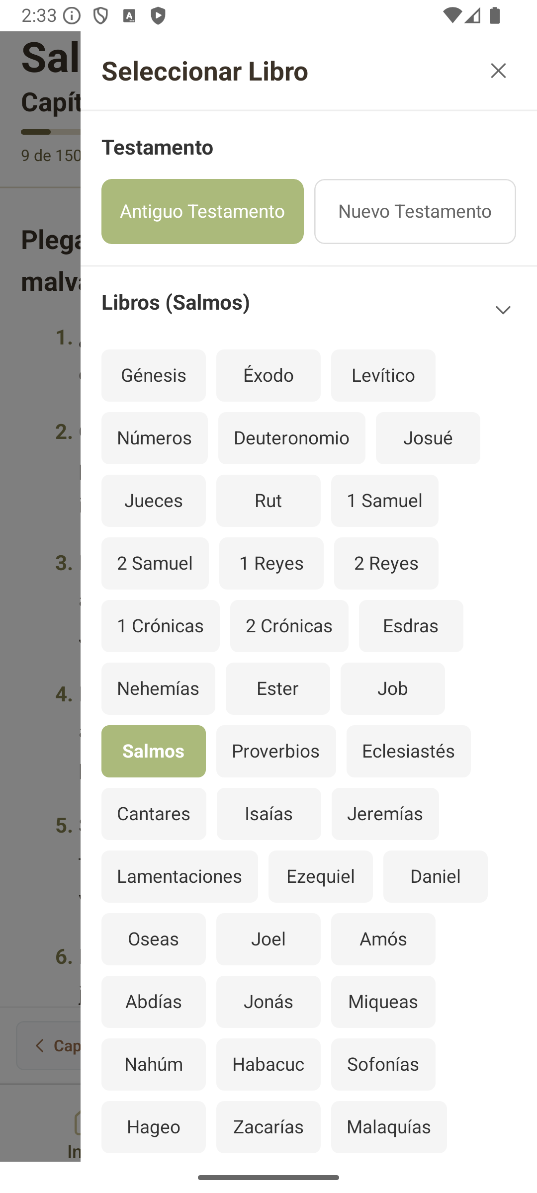 Captura de la app Biblia Reina Valera 1960