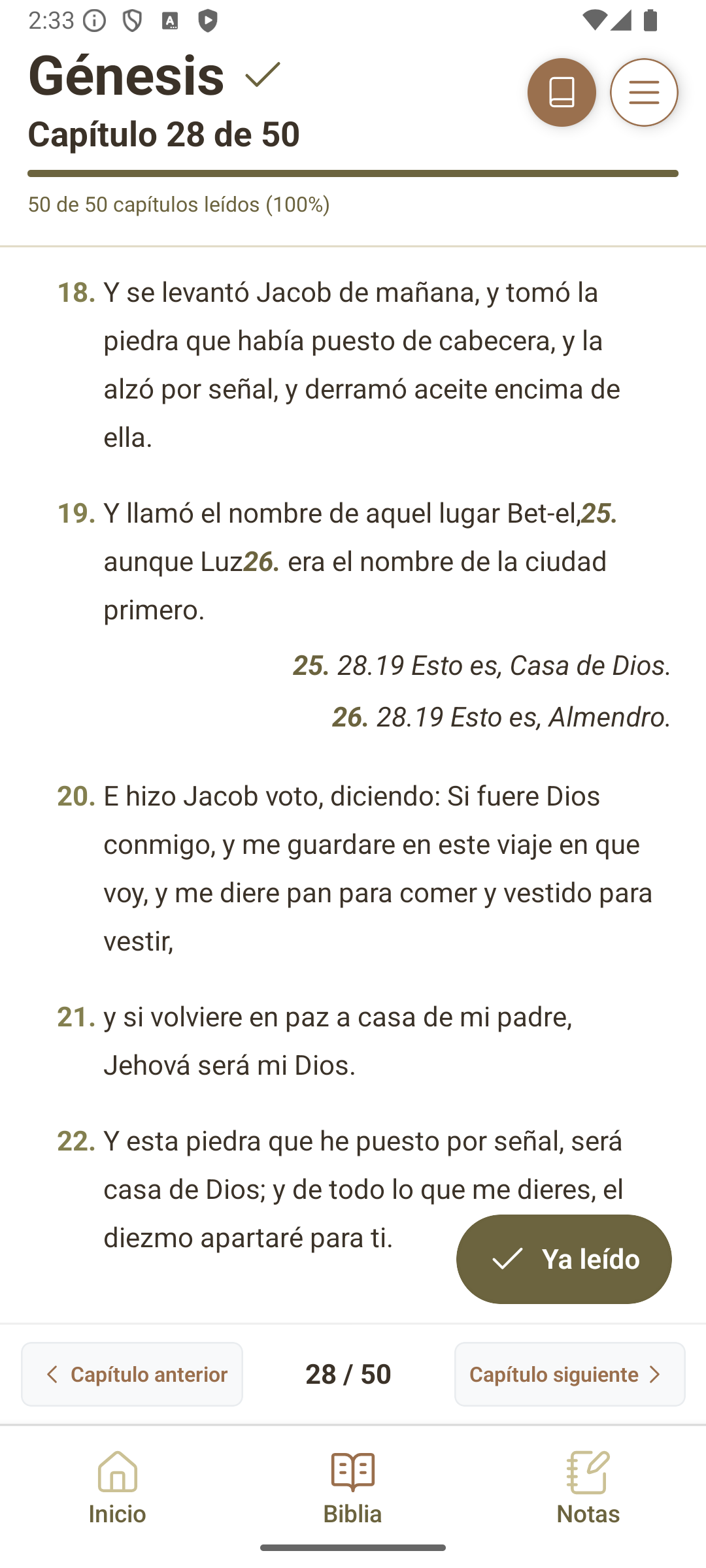 Captura de la app Biblia Reina Valera 1960